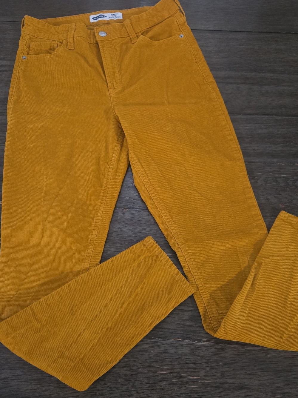 Old Navy High Rise Rockstar Corduroy Pants Sunflower Gold Womens Size 8 Exc Cond